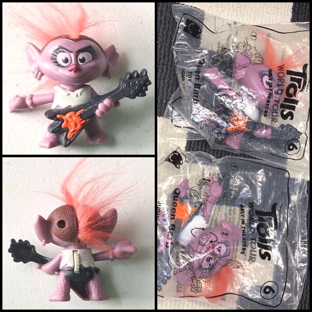 Bundle of 2, TROLLS WORLD TOUR, Barb, McDonald's toys!! Still in package.